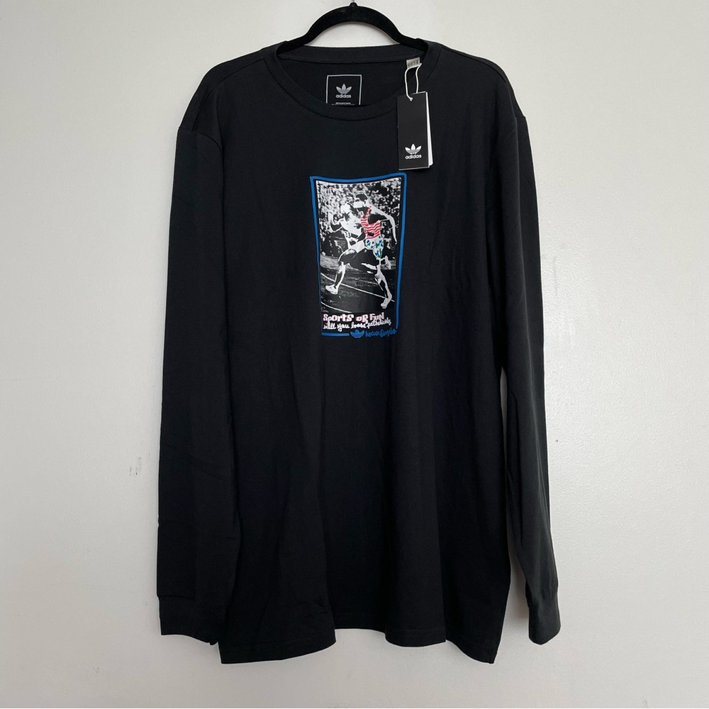 Adidas Graphic Shmoofoil Long Sleeve Tee Black Size XL